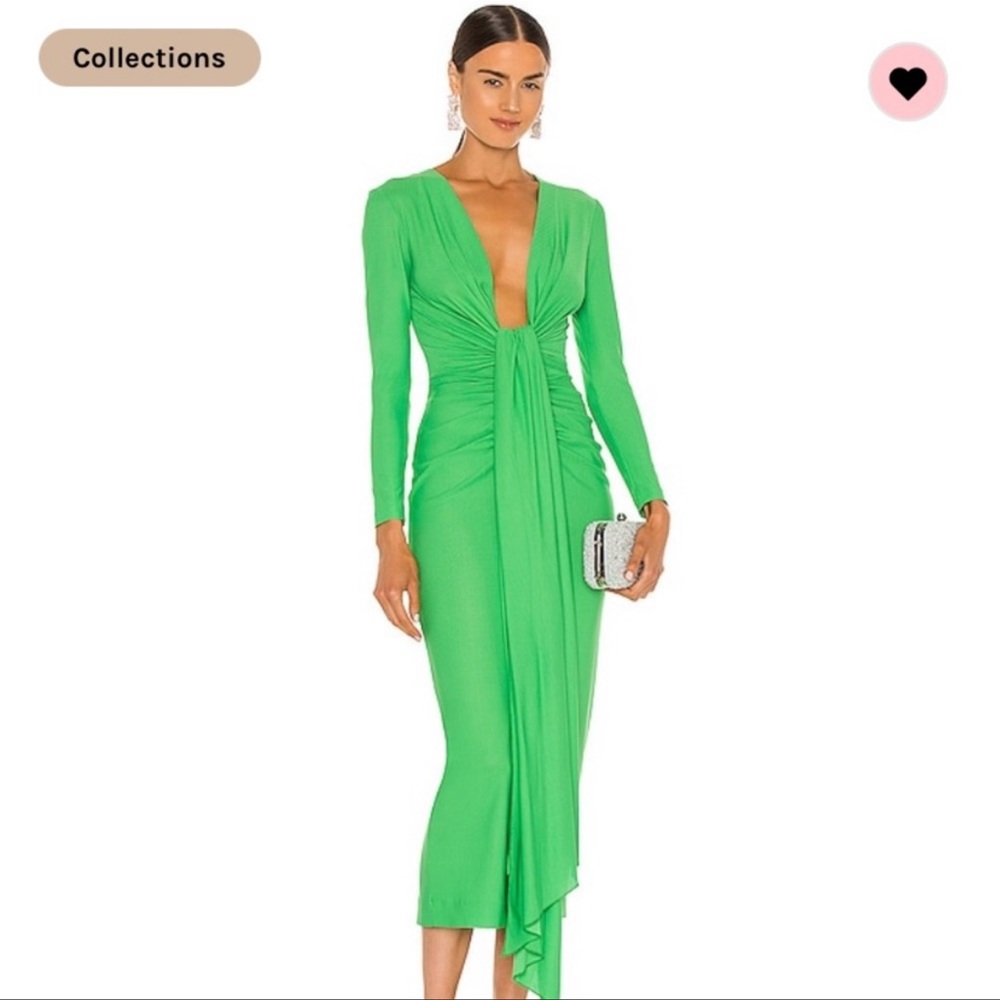 Solace London Lorena Midi Dress In Green